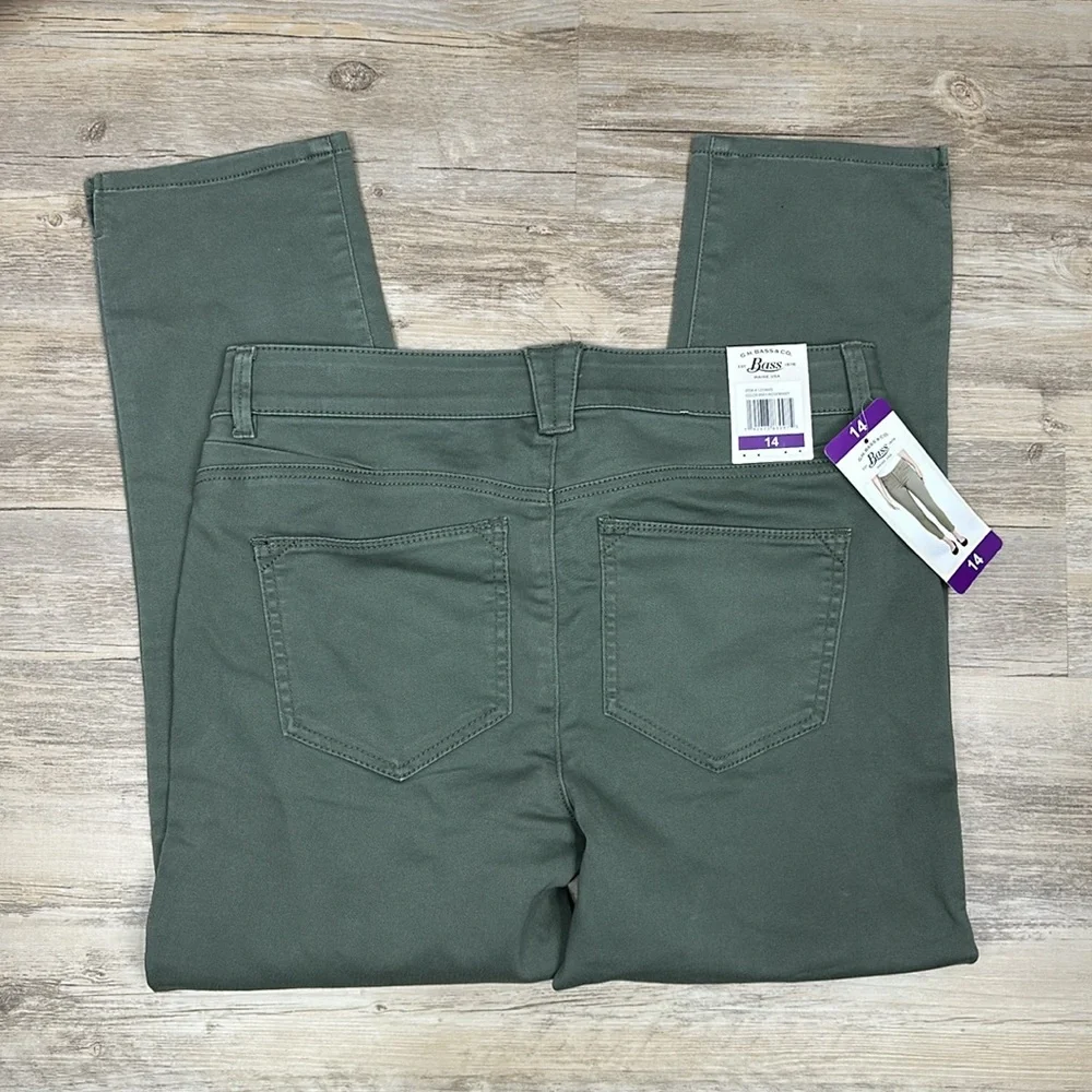 G. H. Bass Olive Green Rosemary High Waist Skinny Ankle Jeans NWT Size 14 NEW